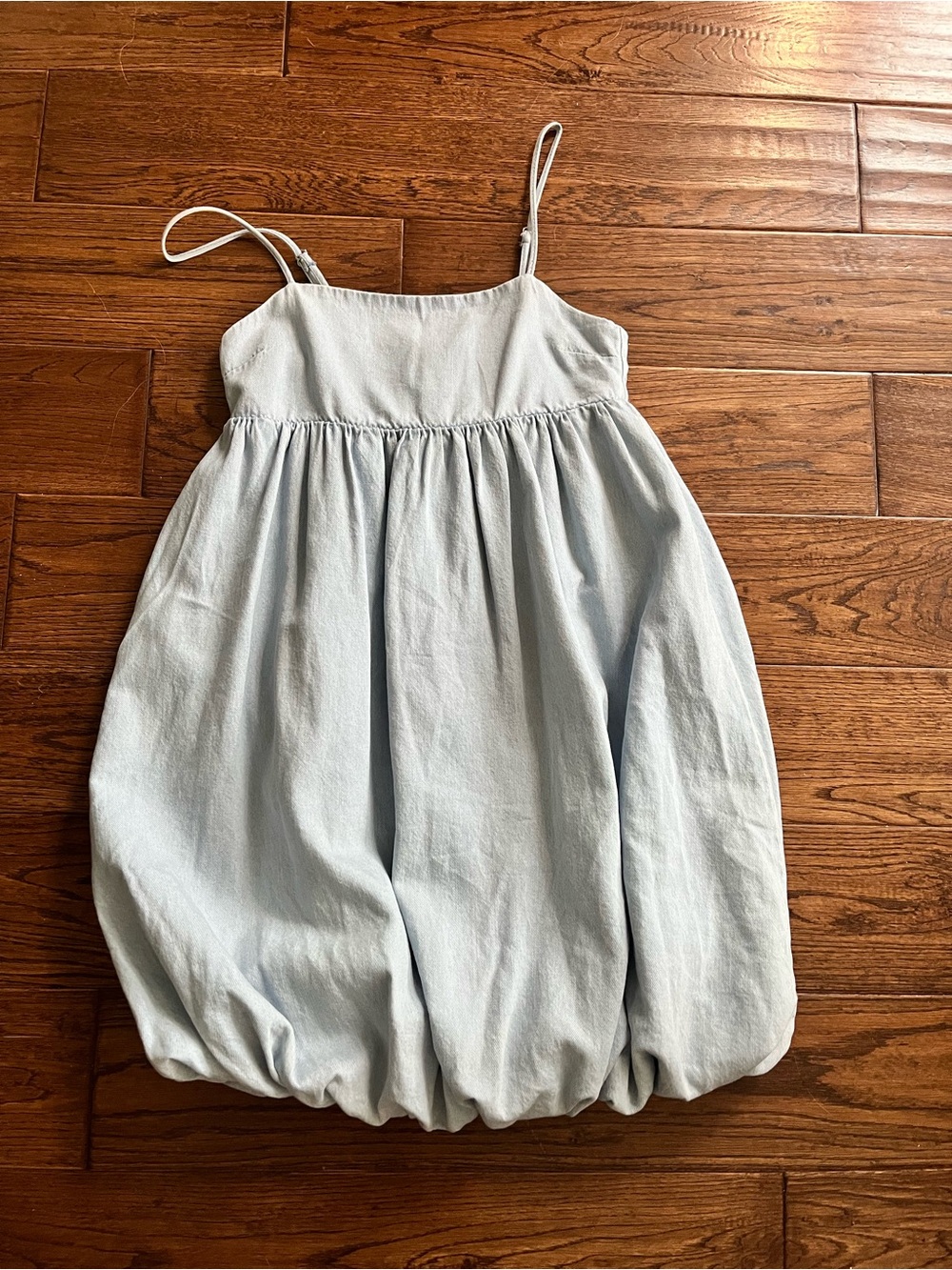 Bubble Hem Denim Mini Dress